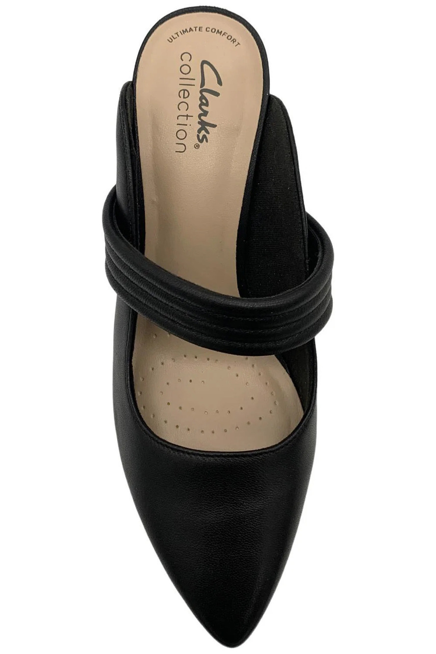 Clarks Women's Kataleyna Dusk Slip-On Heeled Sandals Black - Wide - Picture 2 of 3